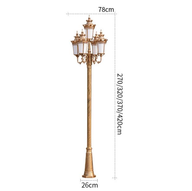 Single Design Classic Stand Street Light Outdoor Wooden Lamp Posts