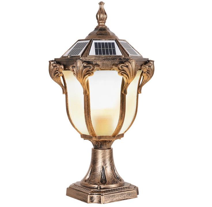 Lampa pilar diellore e udhëhequr jashtë nga hapësira, llampa pilar vila shtylla stil europian