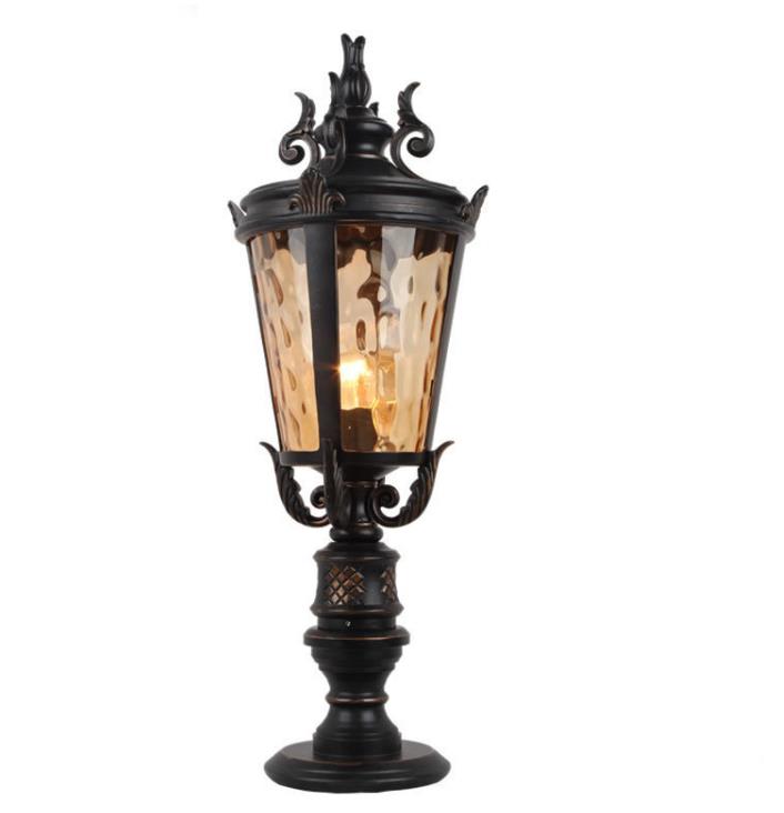 Lampa e xhennetit të jashtëm, llampa dekoratore europiane pa ujë të jashtëm e kolonës së gardhit të jashtëm